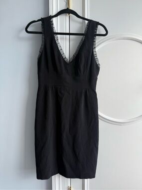 Nanette Lepore Black Dress with Leopard Print Lining NEVER WORN
